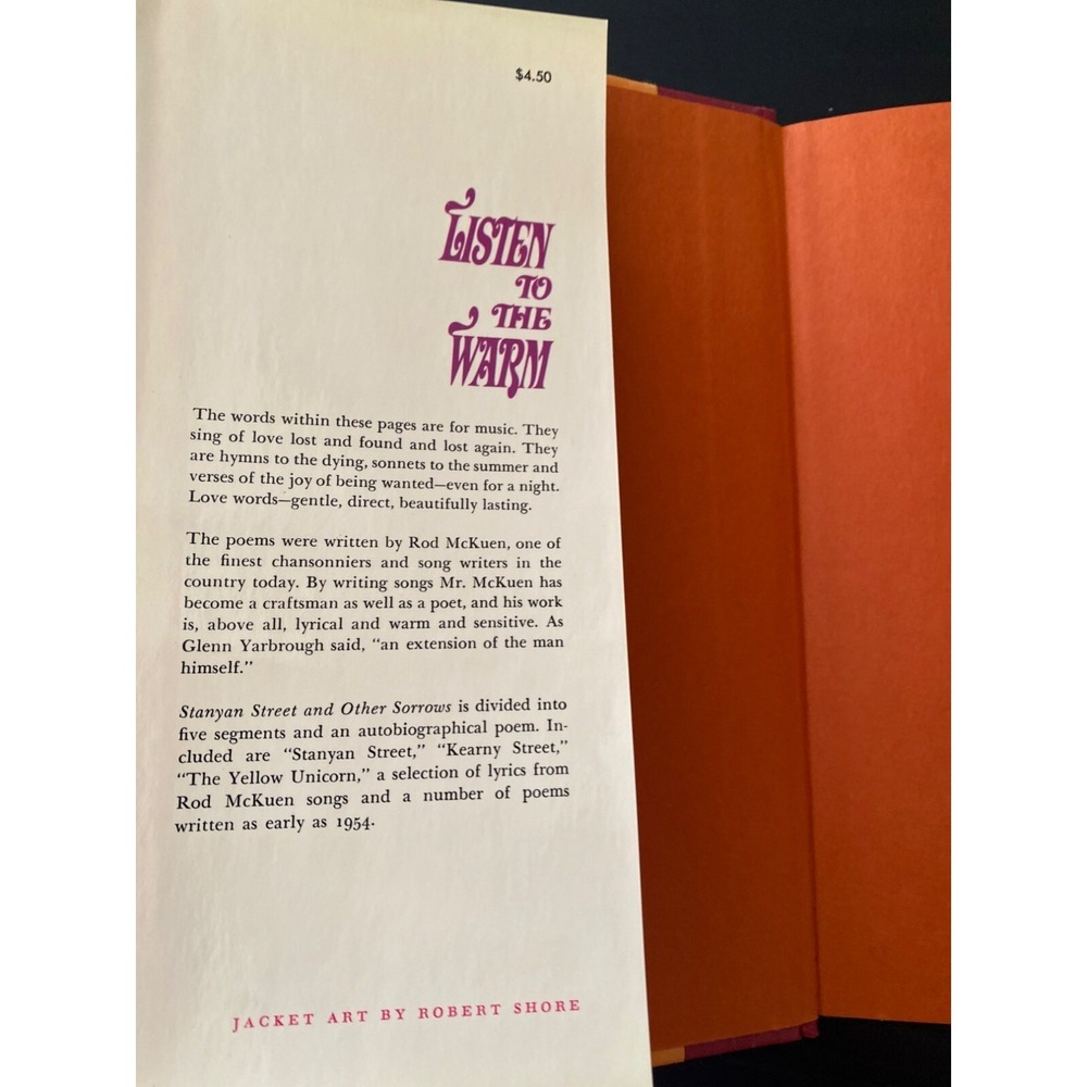 Listen to the Warm Rod McKuen Hardback 20th Printing 1979 - Picture 2 of 7